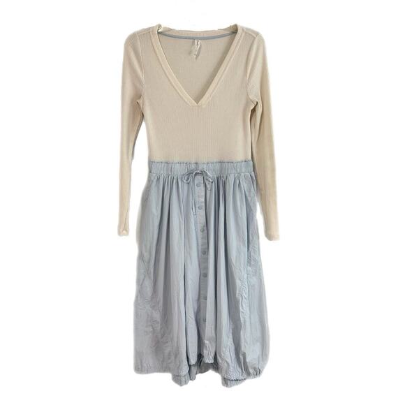 Daily Practice Anthropologie Twofer Midi Dress S Long Sleeve Cottagecore Fairy - Picture 4 of 16